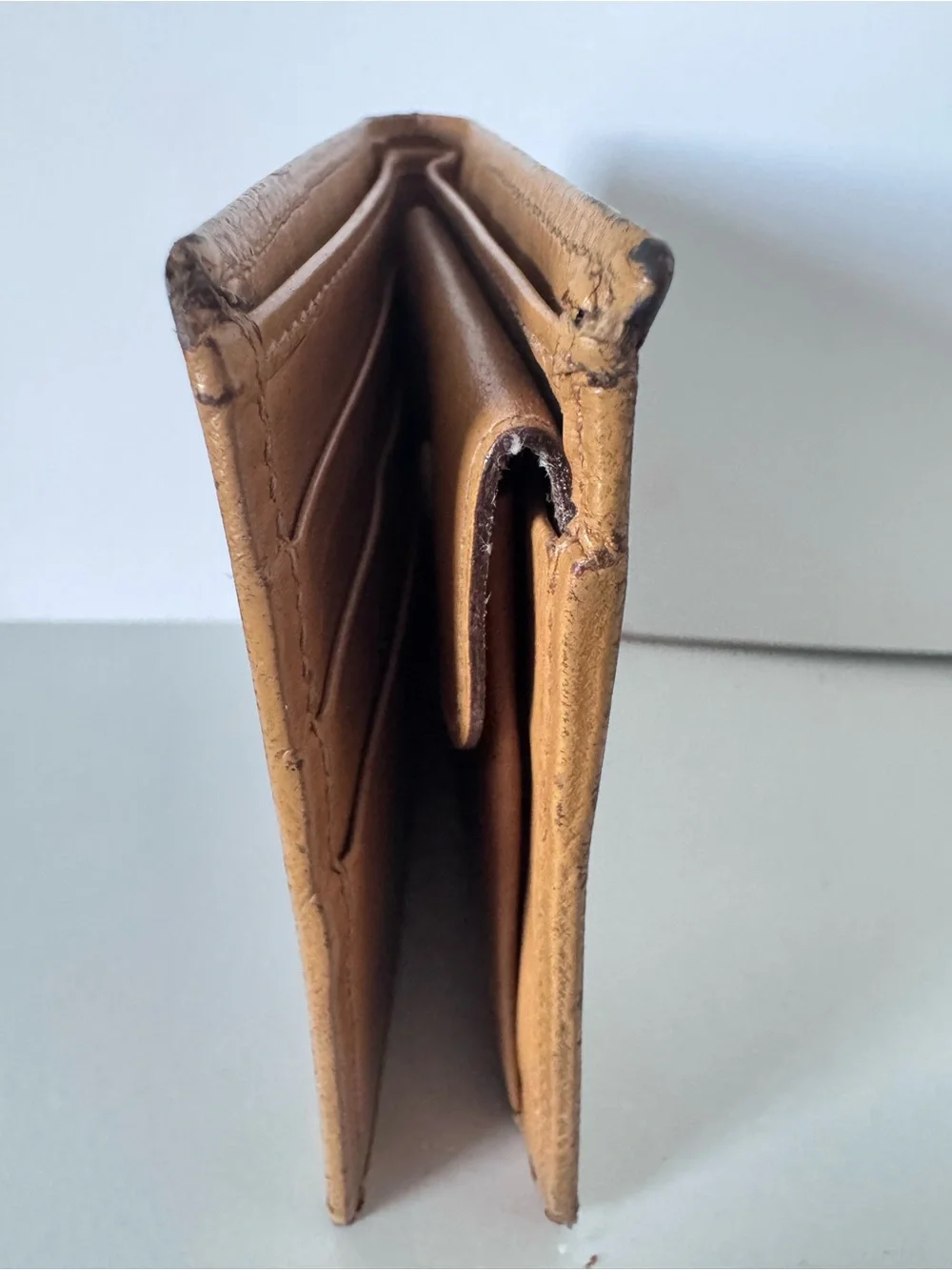 CELINE Authentic Vintage Wallet Macadam Bi Fold in Brown and Tan